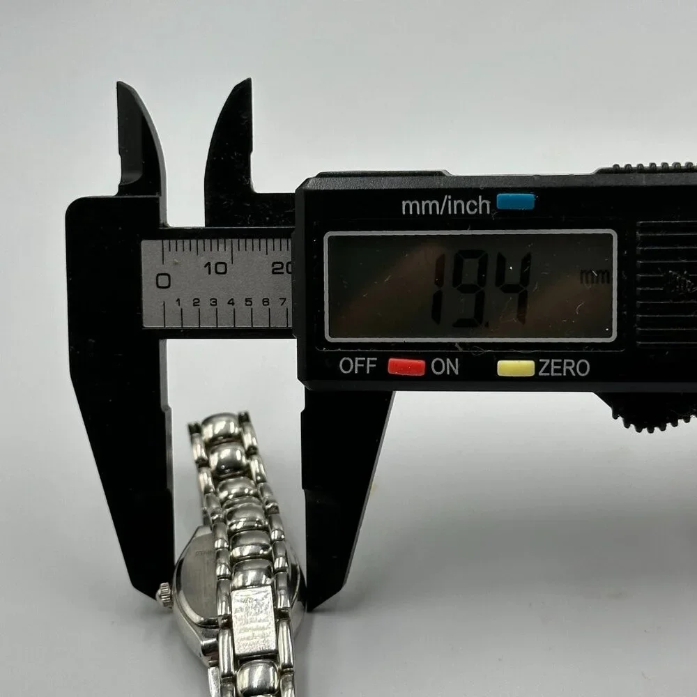 3/$30 L.A. Express Watch Women Silver Tone Blue Mother Of Pearl Dial 6.5" - Picture 12 of 14